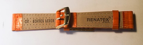 Ремешок швейцарской фирмы RENATEX – оранжевый под аллигатора